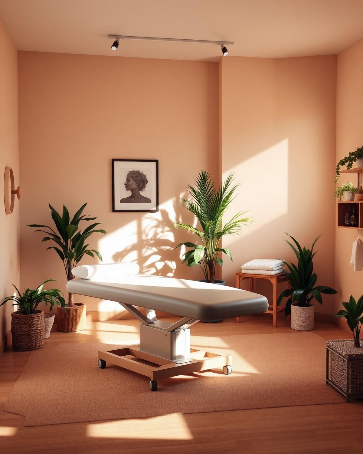 Warm, softly lit treatment room at the RRRecovery clinic